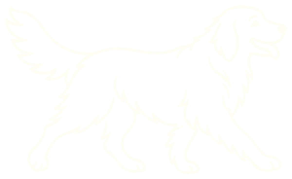 Perro golden retriever dibujado en una sola línea